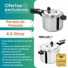 Panela de Pressao 4,5 litros Polida Fortlar Clássica reforçada - POLIDO - Visão 2