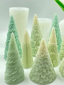 1 pieza Molde de silicona con forma de árbol de Navidad para bricolaje - Blanco - Ver 3
