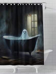 Rèm tắm Halloween, Rèm tắm họa tiết ma, Ma trong bồn tắm, Đồ trang trí nhà đáng sợ, Rèm tắm polyester chống thấm nước đi kèm 12 móc, Có thể giặt bằng máy, Không lót, Dệt, Phù hợp với mọi mùa - 71x71 inch - Đồ trang trí Halloween hoàn hảo - Nhiều màu - Xem 4