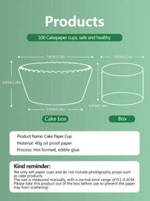 100pcs/Set Bat Print Theme Dessert Paper Cups Cupcake Liners Oil-Proof Baking Cups For Birthday Party - Multicolor - View 8