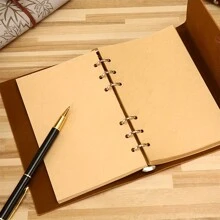 Taccuino A7 vintage con foglie, diario in pelle PU, taccuino in carta kraft, blocco note, taccuino per schizzi, cancelleria, forniture per ufficio e scuola