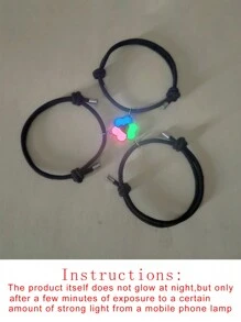 ATLVXJL 3 Peças Pulseiras da Amizade Luminosas de Trevo da Sorte, Pulseira de Trançado Preto Cresce no Escuro Decoração do Amor do Casal, Presente para Mulheres, Irmã, Irmão, Bons Amigos, Dia dos Namorados, Mãe, Dia das Mães - Multicolorido - Visão 10