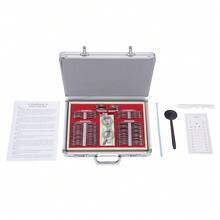 YUNRUX Lenses With Test Frame, Test Lens Kit, 104 Pcs Metal Optometry Test Lenses, Optical Trial Lens Set, Optometry Metal Rim Lens Trial Frame, Aluminum Case, Suitable - A - View 1