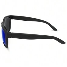 Square Casual Glasses Rubberized Finish Men's Sunglasses UV Protection - 中紫紅色 - 查看 4