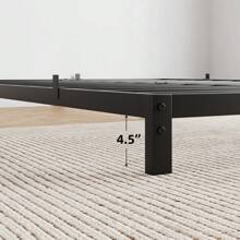 Twin/Full/Queen/King  Bed Frame, 6-Inch Metal Low Platform Bed Frame, Full Size Bed Frame With Metal Slat Support, Mattress Foundation, No Box Spring Needed, Noiseless Design - Black - View 10