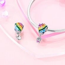 1pc Silver Color I Love Traveling Plane Tower Camera Passport Hot Air Balloon Pendent Charm Fit Bracelet Necklace Beads For DIY Jewelry Making Keepsake Gift For Girl Friend