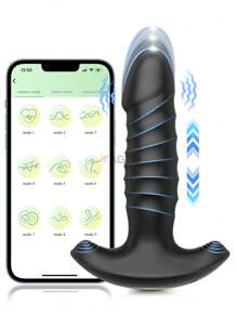 Thrusting Dildo Anal Plug Vibrator With App Control Sex Toy For Men Women, Prostate Massager With 9 Thrusting & Vibrating Modes, Thrusting Vibrator Anal Vibrator Butt Stimulator Plug For Male Female Sex Products