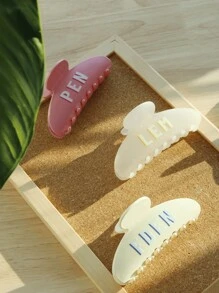 Épingle à cheveux personnalisée avec lettre initiale, 1 à 4 lettres personnalisées de conception de couleur unie avec une structure de pince, fermeture à charnière, accessoires de coiffure de mariage, couleurs vives pour le printemps et l'été
