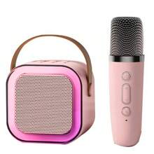 Karaoke Bluetooth Speaker Wireless Microphone With LED Light - 粉色 - 查看 5