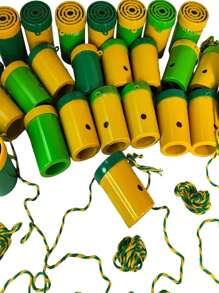 50 Green And Yellow Blowing Horn Lanyard Birthday Souvenir Gift Fair Cheap - 彩色 - 查看 1