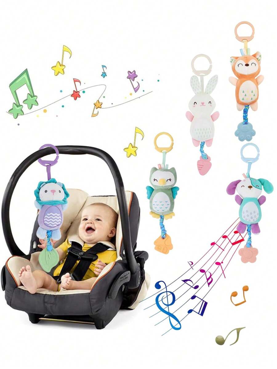 Baby Stroller Wind Chime Plush Rattle Doll, Suitable For Car Seat, Random Color Accessories - Multicolor - View 1