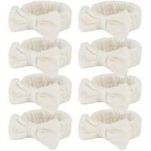 8 Pcs  Spa Headband For Washing Face And Makeup Bridesmaid Proposal Gifts For Women Coral Fleece Skincare Headbands Elastic Bow Head  Women Cute Bow Head Bands (White,Pink, Blue, Purple, Black, Gray, Curry)