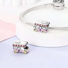 1pc Silver Color I Love Traveling Plane Tower Camera Passport Hot Air Balloon Pendent Charm Fit Bracelet Necklace Beads For DIY Jewelry Making Keepsake Gift For Girl Friend