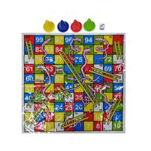 Juego de mesa Serpientes y Escaleras - Tablero de juego plegable para fiestas con piezas y dados, no se necesita electricidad ni accesorios, juego clásico y divertido para familias y fiestas, mejor regalo de cumpleaños - Multicolor - Ver 2