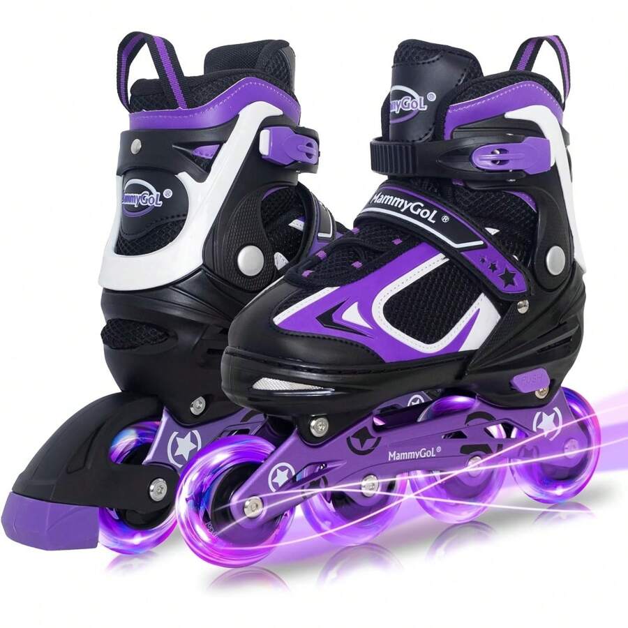 Adjustable Inline Skates For Kids, Boys Blades Skate Girls With Light Up Wheels