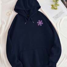 Women's Vintage Sweatshirt Kangaroo Cold Weather Top - 藏蓝色 - 查看 1
