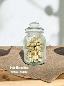Decorative Glass Jar Airtight Lid Candy Holder Round Fluted Food Storage Kitchen - 透明的 - 查看 4