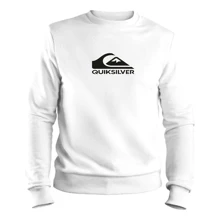 QUIKISILVER MEN'S WOMEN'S PRINTED CREW SWEATSHIRT ROUND NECK SWEATER - Black - View 3