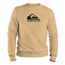 QUIKISILVER MEN'S WOMEN'S PRINTED CREW SWEATSHIRT ROUND NECK SWEATER - Black - View 2