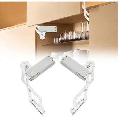 ZhdnBhnos LINSIE Hydraulic Buffer Cabinet Door Hinges, Vertical Swing Lift Up 7.72-8.82lbs Capacity For Furniture Cabinets Applicable Height 1.54-1.77in & Applicable Width 23.62-35.43in The Best Gift/Present For Family&Friends Happy Christmas