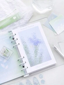 1PC Notebook, Planner Scrapbook With Sticky Notes, Journal Notebook With Four Seasons Colors Of Spring, Summer, Autumn, Winter As Separators,School Supplies Journal Notebooks Stationery Cuaderno - Purple - View 8