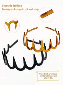 1/3 chiếc băng đô đơn giản có răng chống trượt dành cho nam và nữ để rửa mặt và trang điểm, ép tóc, kẹp tóc mái rộng màu đen mờ của người nổi tiếng trên Internet, kẹp tóc, phụ kiện tóc, phù hợp với phụ nữ tóc dày và xoăn, sử dụng hàng ngày dây buộc chặt, dây buộc tóc, dụng cụ làm tóc, phụ kiện - Xem 5