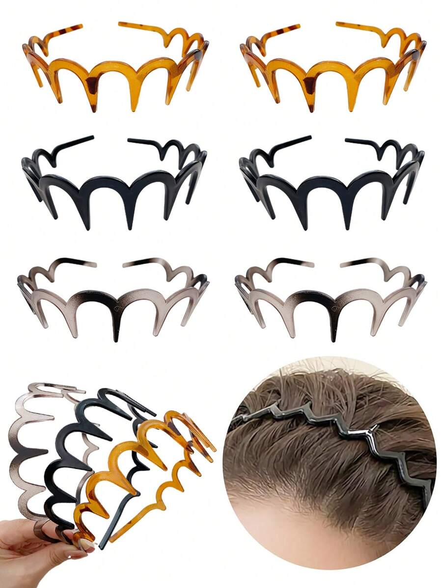 1/3 chiếc băng đô đơn giản có răng chống trượt dành cho nam và nữ để rửa mặt và trang điểm, ép tóc, kẹp tóc mái rộng màu đen mờ của người nổi tiếng trên Internet, kẹp tóc, phụ kiện tóc, phù hợp với phụ nữ tóc dày và xoăn, sử dụng hàng ngày dây buộc chặt, dây buộc tóc, dụng cụ làm tóc, phụ kiện - Xem 1