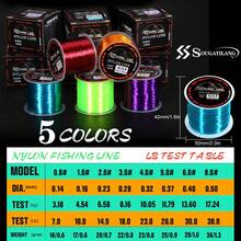 Sougayilang New Design 120M Nylon Fishing Line Urable Monofilament Fishing Line 0.14mm-0.50mm Strong Fishing Lines Smooth Casting Line - Purple - View 5