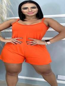WOMEN'S THIN STRAP VISCOLYGRA JUMPSUIT - Naranja - Ver 2