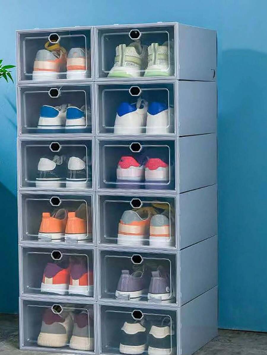 Organizador apilable de plástico transparente, Paquete de 12 PZ