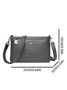 2024 Nuova borsa a spalla in morbida pelle di lusso per donna, portafoglio e borsa da donna del marchio, borsa da donna di alta qualità - Grigio - Visualizzare 5