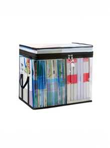 1pc Transparent Visible Handheld Book & Document Storage Bag, Foldable Portable Student Classroom Desk Bookshelf, Office Desktop File Folder Organizer,Back To School Essentials,Creative Gift For Thanksgiving, Christmas, Birthday Halloween Decoration Back To School,Back To School,School Supplies - Black - View 6