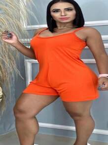 WOMEN'S THIN STRAP VISCOLYGRA JUMPSUIT - Naranja - Ver 4