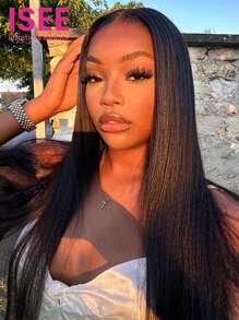 ISEE HAIR Wear Go 9x6 Transparent Lace Glueless Straight Wig Pre Bleached Tiny Knots 180% 24 Inch Lace Front Wigs Natural Color Pre Plucked Pre Cut Silky For Beginners - SNatural - View 2