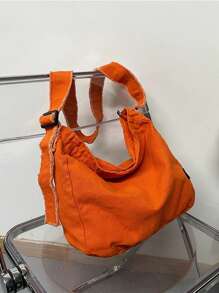 Hobo Bags For Women Canvas Tote Bag Medium Shoulder Bag Fashion Hobo Bag Messenger Bag For Christmas Presents - 橘色 - 查看 1