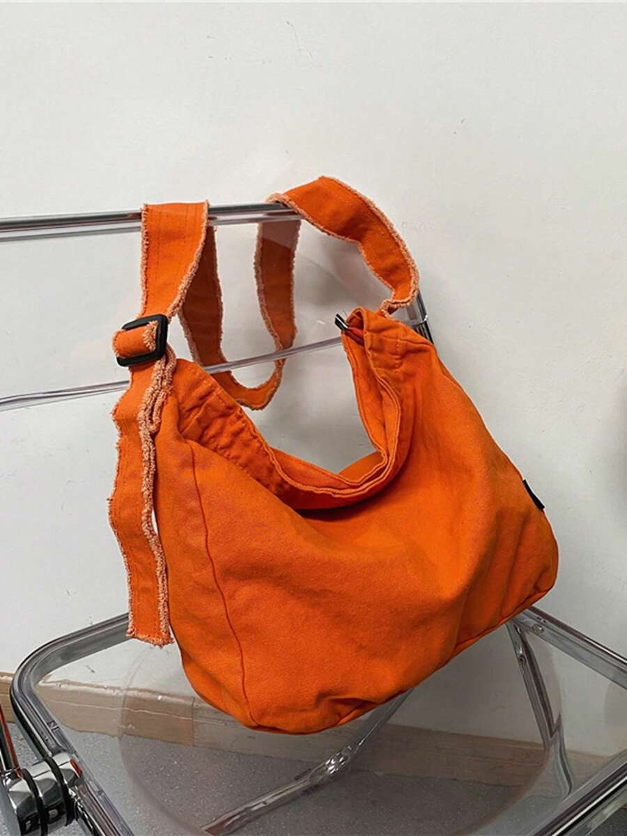 Hobo Bags For Women Canvas Tote Bag Medium Shoulder Bag Fashion Hobo Bag Messenger Bag For Christmas Presents - 橘色 - 查看 1
