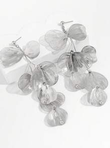 COINBUFF 1 paar elegante metallic vissenstaart franje lange oorbellen voor dames