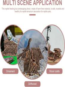 5/10PCS Glass Container Cork Bark Background Board, Reptile Tank Tree Background Wall Decoration Habitat Climbing Mat Decoration, Suitable For Lizards, Geckos, Bearded Dragons, Frogs, Fish Tanks - Shape Random