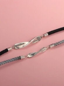 1 pieza de pulsera personalizada grabada con nombre y fecha para pareja, regalo para el Día de San Valentín, Día del Padre, Día de la Madre, cumpleaños, aniversario, amigos, graduación, Navidad - Estilo 1 - Ver 6