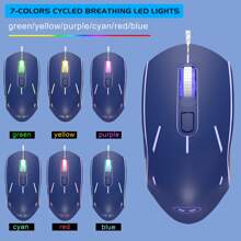 MageGee Blue Gaming Keyboard And Mouse Combo Set, K1 104 Key RGB LED Backlit Keyboard With 7 Colors Computer PC Gaming Mouse Set For PC/Laptop/Windows - Blue - View 7