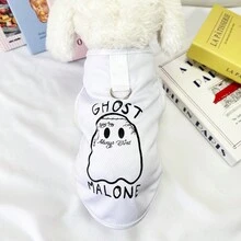 Uroczy kamizelka dla szczeniaka, oddychający kostium na Halloween dla kota i psa, odpowiedni dla średnich i małych zwierząt - Biały - Zobacz 3