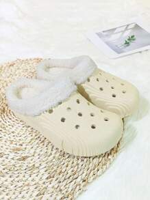 Women's Fashion Warm Thermal Lined Soft Sole Slippers, Plush Lined Comfortable Non-Slip , Couple Indoor EVA Home Slippers