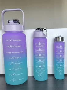 1 件 300ml/750ml/2000ml 大容量粉紫渐变 PC 水瓶 双色渐变水瓶 夏季水瓶 便携式运动健身吸管杯 适合居家户外旅行使用 - 彩色 - 查看 5