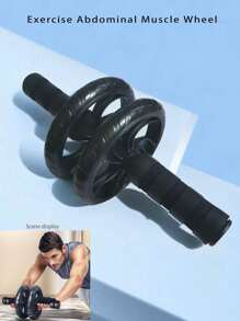 1 pieza Equipo de fitness de doble rueda para abdominales, rueda gigante para ejercicios de músculos abdominales, accesorio de gimnasio, deporte, ejercicio en casa, rueda para abdominales