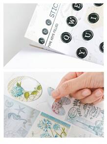 1入組混合圖案什錦貼紙書時尚多用途筆記本貼紙套裝適用於DIY工藝、裝飾、手帳