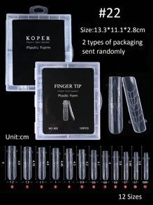 Boxed 120pcs Transparent Nail Extension Dual Mold  Artificial Nail Form Almond Square Pointed Coffin Full Cover Nail Prolong Mold With Scale Manicure Tools For DIY Salon Nail Extension