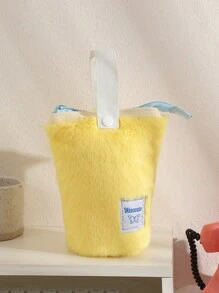 1 件毛绒办公桌收纳笔筒，大容量立式铅笔盒化妆刷收纳袋 - 彩色 - 查看 5