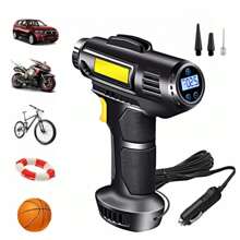 Compresor Inflador Led Automático Eléctrico, Pistola Bomba de Aire Inflador de Llantas, Neumáticos, Compresor De Aire Portátil, Bomba de Aire con Pantalla Digital Para Coche, Bicicleta, Motocicleta