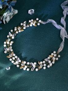 Elegant Bride Alloy Flower Headband, Women Wedding Party Hair Accessories For Photo Shoot