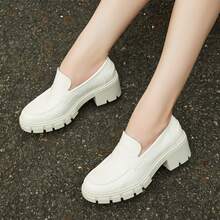 Women's Platform Chunky Loafers Comfortable Slip On Lug Sole Business Loafer Shoes